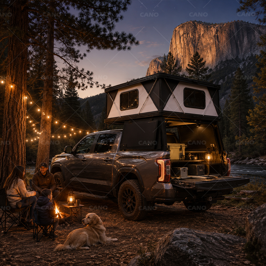 Pop-Up Hard-side Pickup Truck Camper is compatible with Toyota Tundra，Chevrolet Colorado